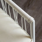 Furniture of America Plato 4-Piece Patio Modern White Wicker Conversation Set