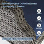 Cozywor 6-Piece Outdoor Patio Rattan Wicker Chairs with Side Table and Two Ottomans for Backyard Porch Deck, Metal Rocking Frame