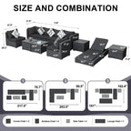 FINCATI Outdoor Wicker Furniture Set Patio Sectional Sofa with Table