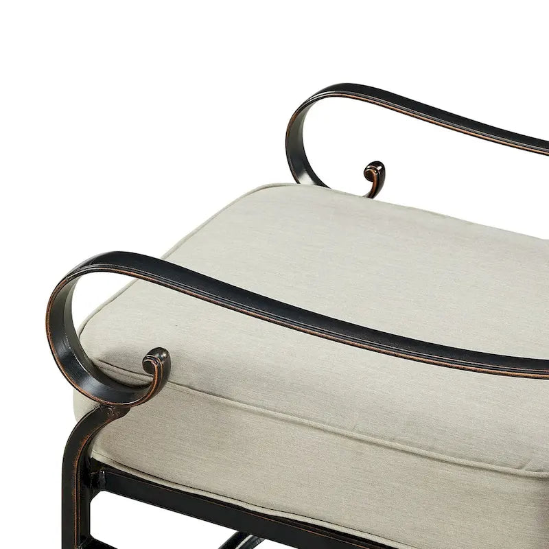 Pair of Black Aluminum Deep Seating Swivel Rocker Club Chairs with Cushions